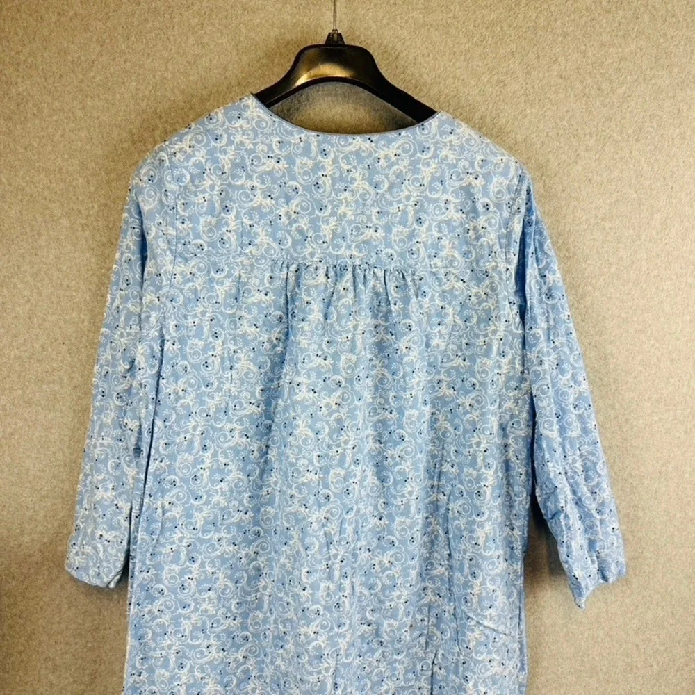 Charter Club Womans 2X Sleep Dress Nightgown Maxie Long Sleeve 100% Cotton